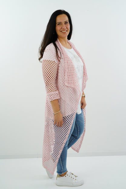 Netzstrickjacke "Angie" (38-42+) rosa