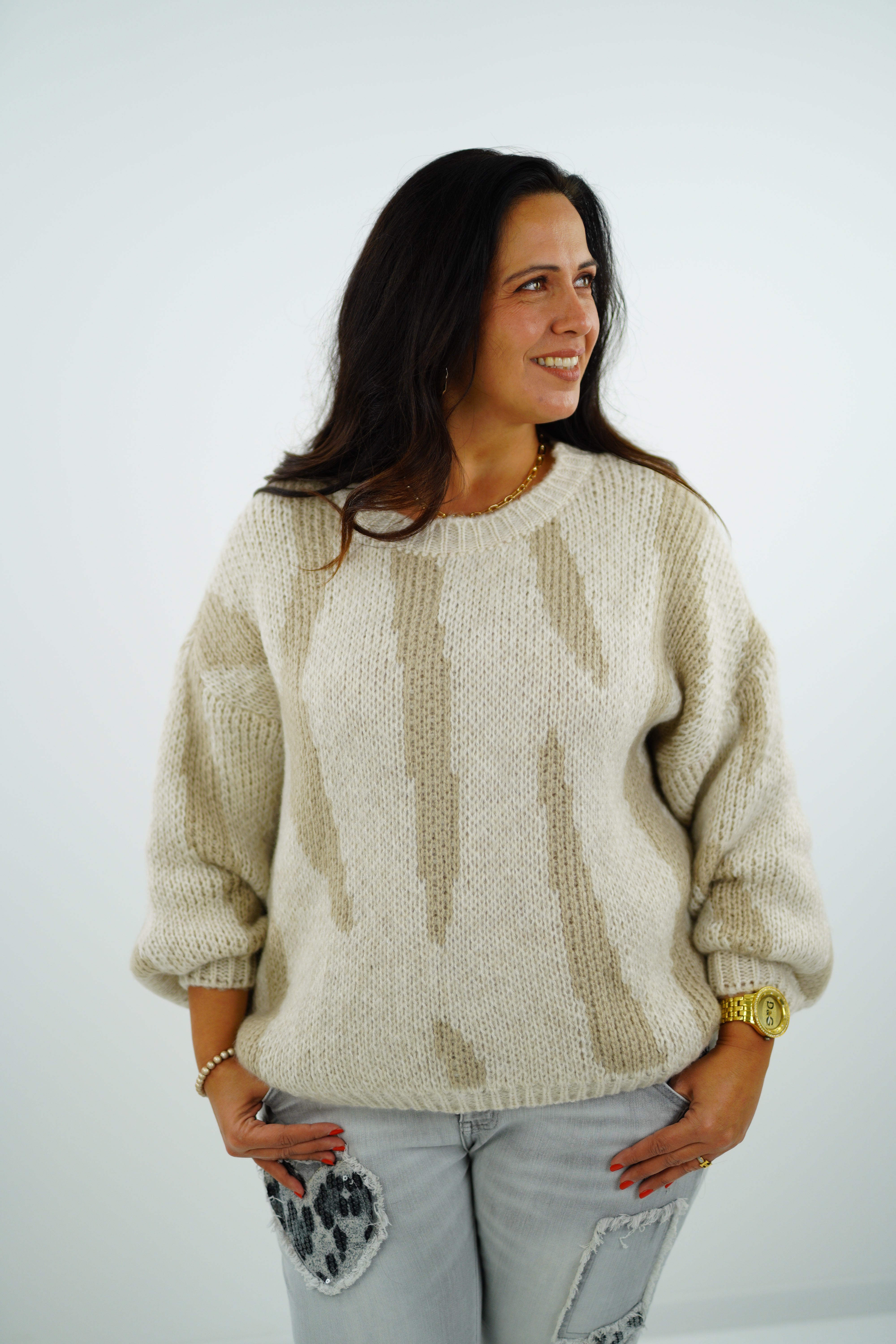 Pullover "Leona" (38-44 Onesize) beige-cappuccino