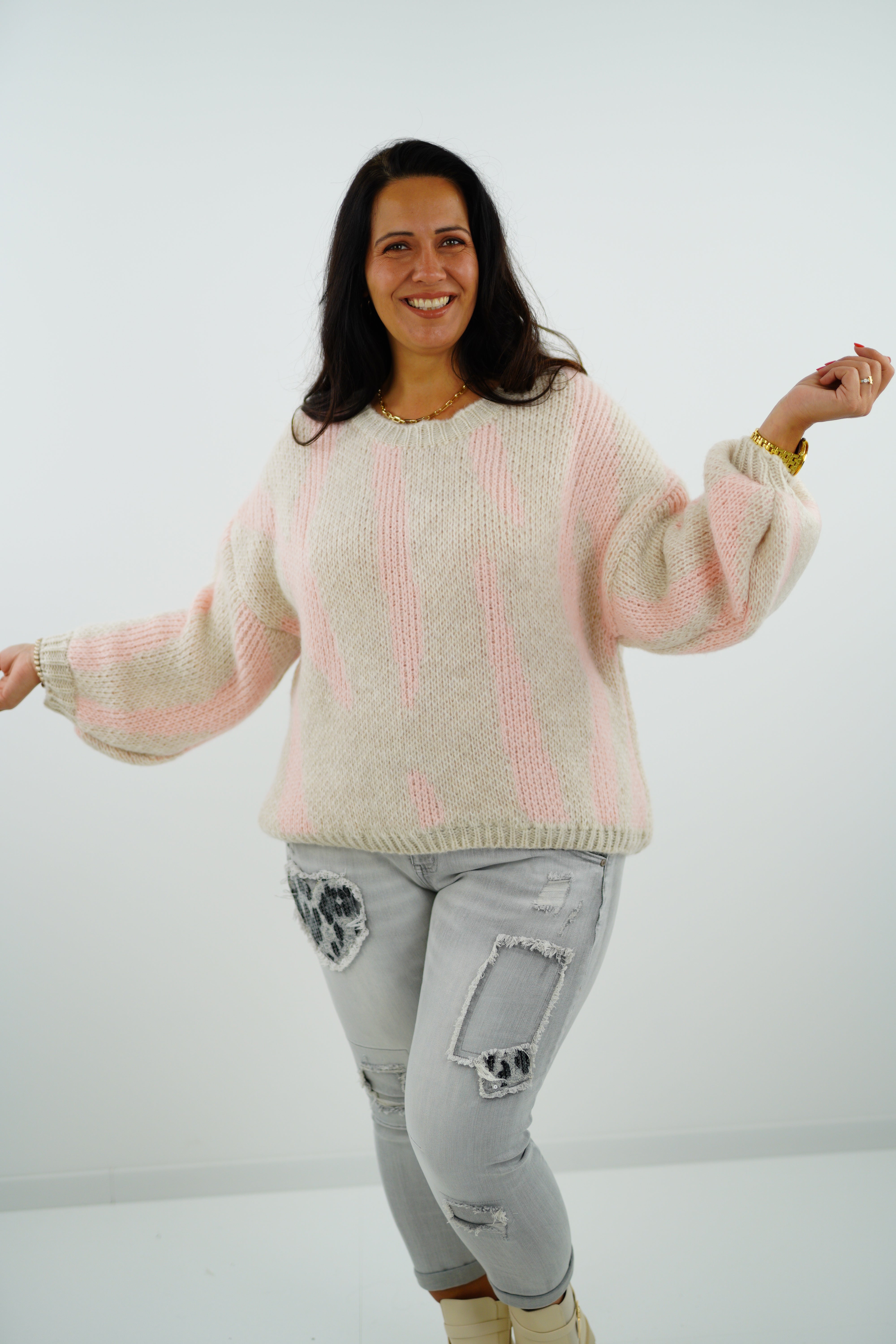 Pullover "Leona" (38-44 Onesize) rosa-beige