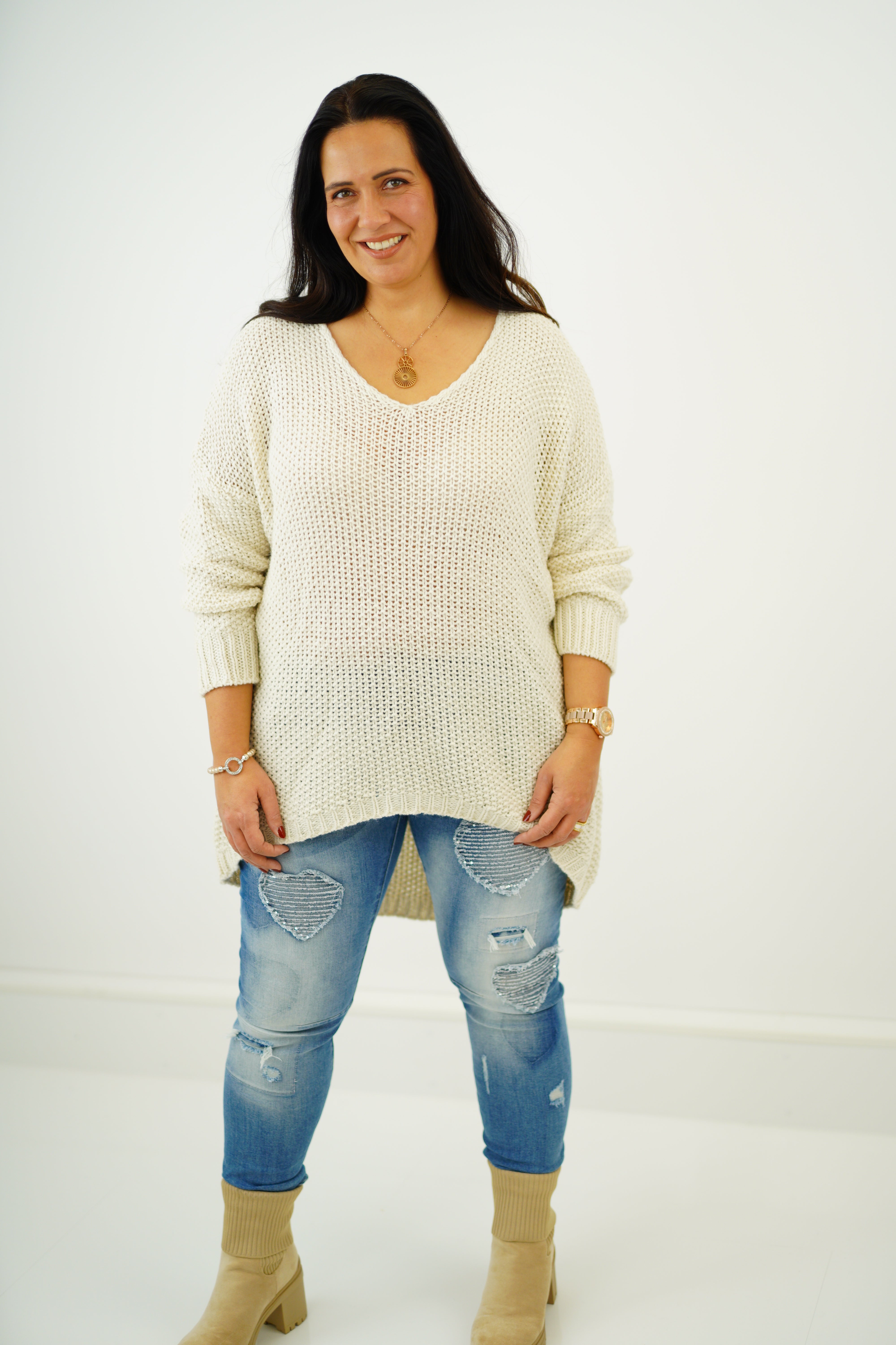 Pullover "Leonie" (42-46) ecru