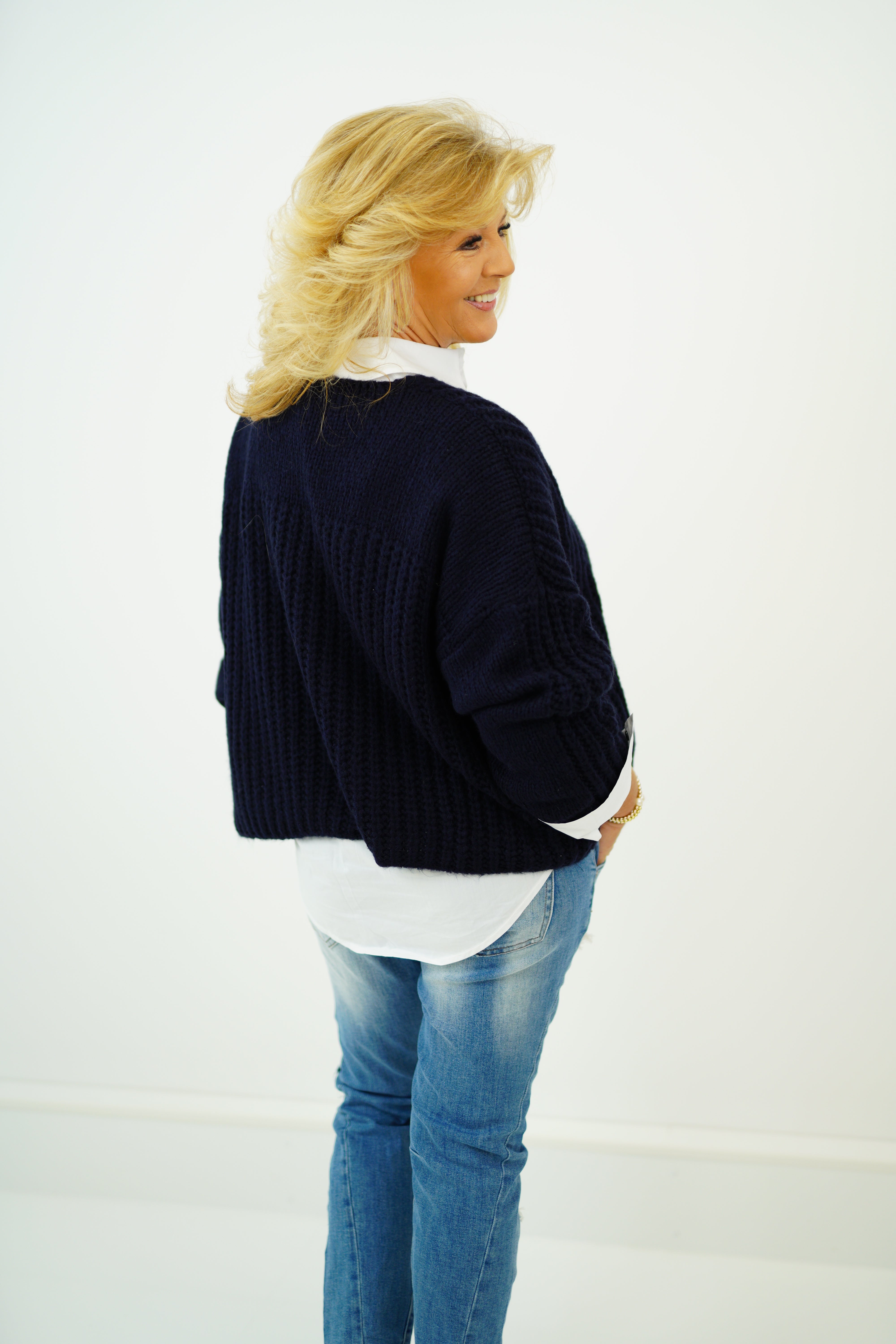 Strickpullover "Elli" (38-44) blau