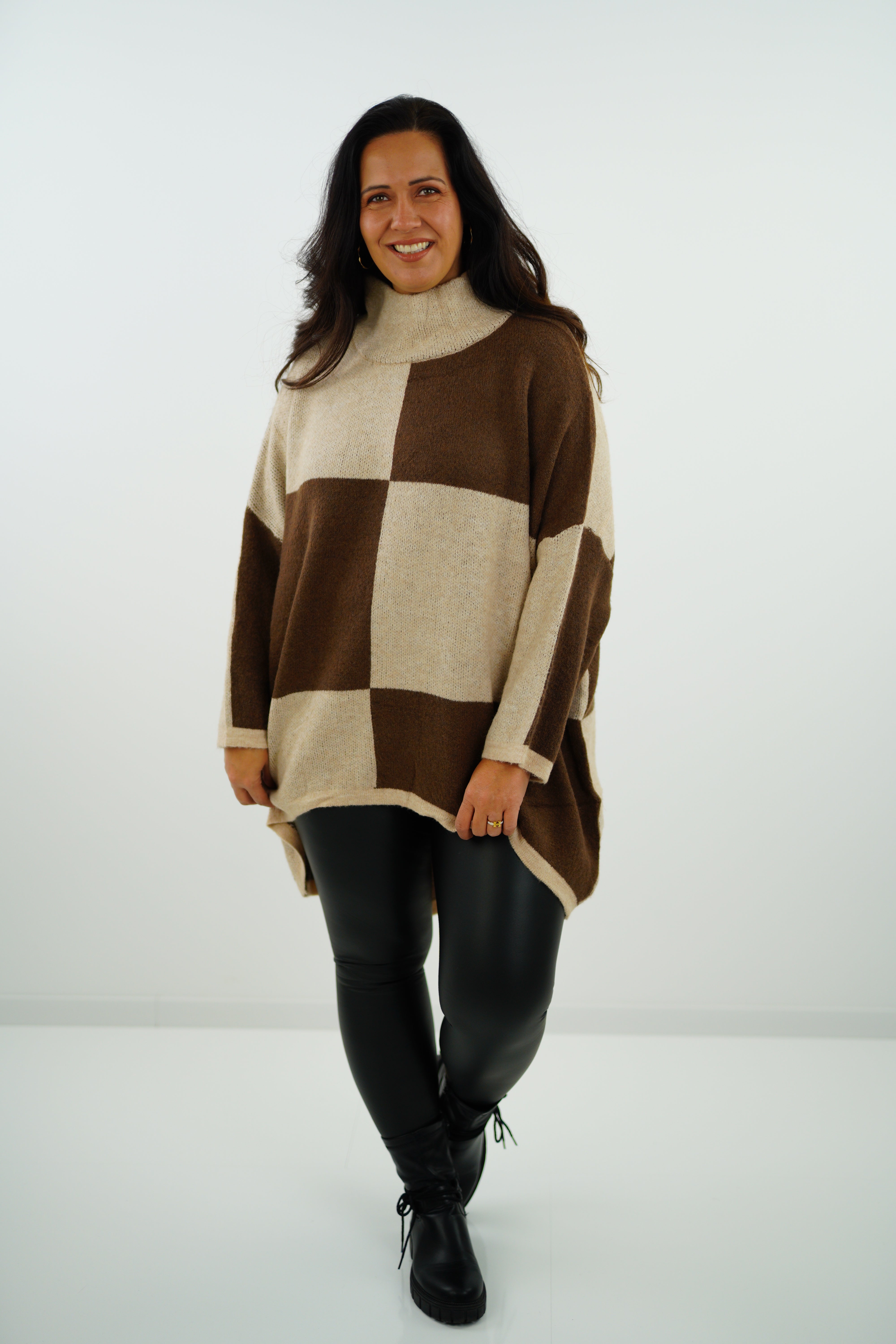 Strickpullover "Sina" (42-46+) braun-beige