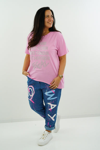 T-Shirt "Egal" (42-46) candyrosa