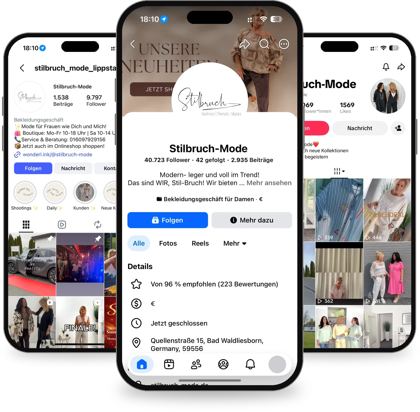 Stilbruch-Mode auf Facebook, Instagram und TikTok